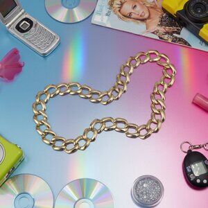 Boutique Goldtone Chain Link Necklace In Excellent Condition
